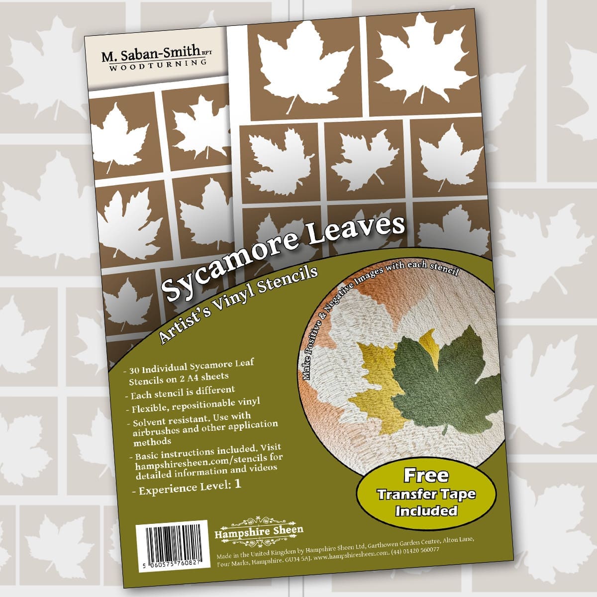 Sycamore Leaves Artists Stencils